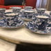 Vintage Royal Crown Derby Blue Mikado set of 9 tea cups