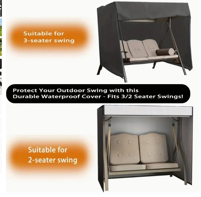 1pc Swing Cover For 2/3 Seats, Protect Your Outdoor Swing DF24