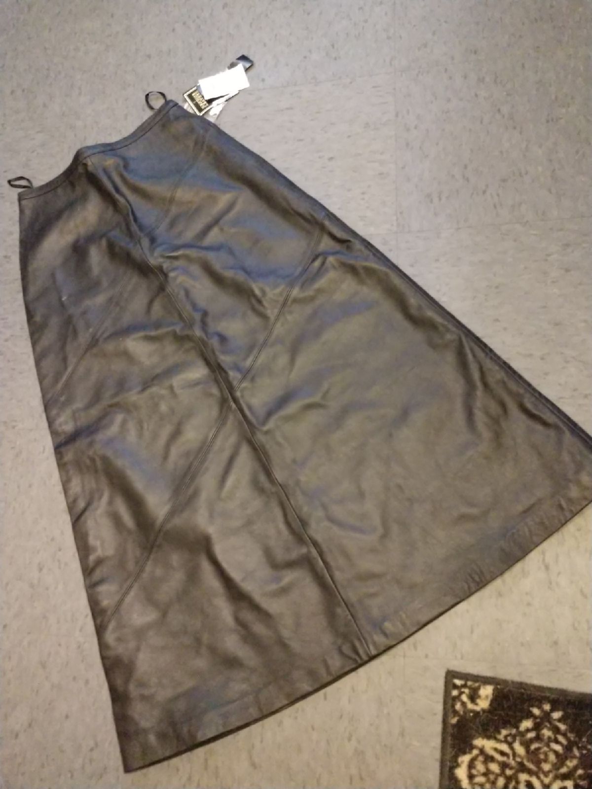 Black leather shirt size 8 ankle length