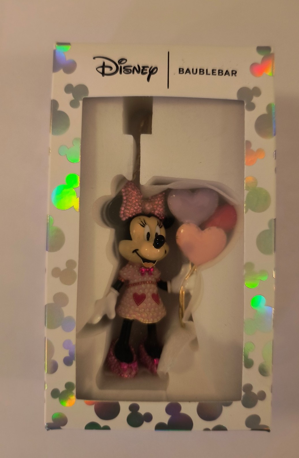 Disney Minnie Mouse Valentine Heart Balloons Baublebar Bag Charm Keychain