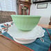 Rare- Jadeite- Bowl- Mixing- Fire King- Glass- Kitchen- Decor- Mid Mod