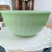 Rare- Jadeite- Bowl- Mixing- Fire King- Glass- Kitchen- Decor- Mid Mod