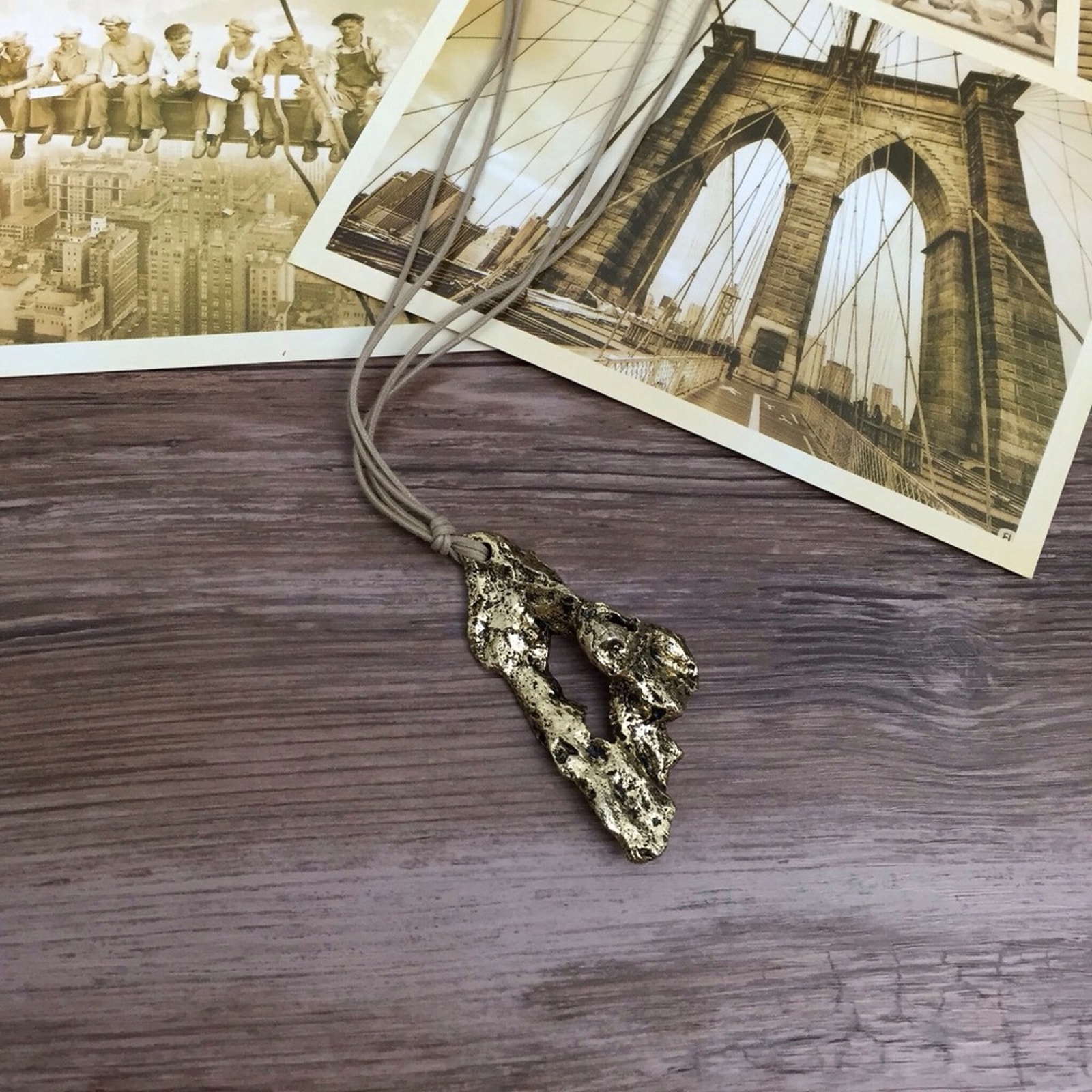 COLETTE MALOUF Antique Gold Icicle Necklace