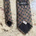 LIBERTY of London 100% Silk Mens Foulard Tie Tan Blue Red Gold EUC