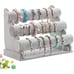 New Triple Bracelet Holder, Velvet Jewelry Stand & Necklace Organizer - Gray