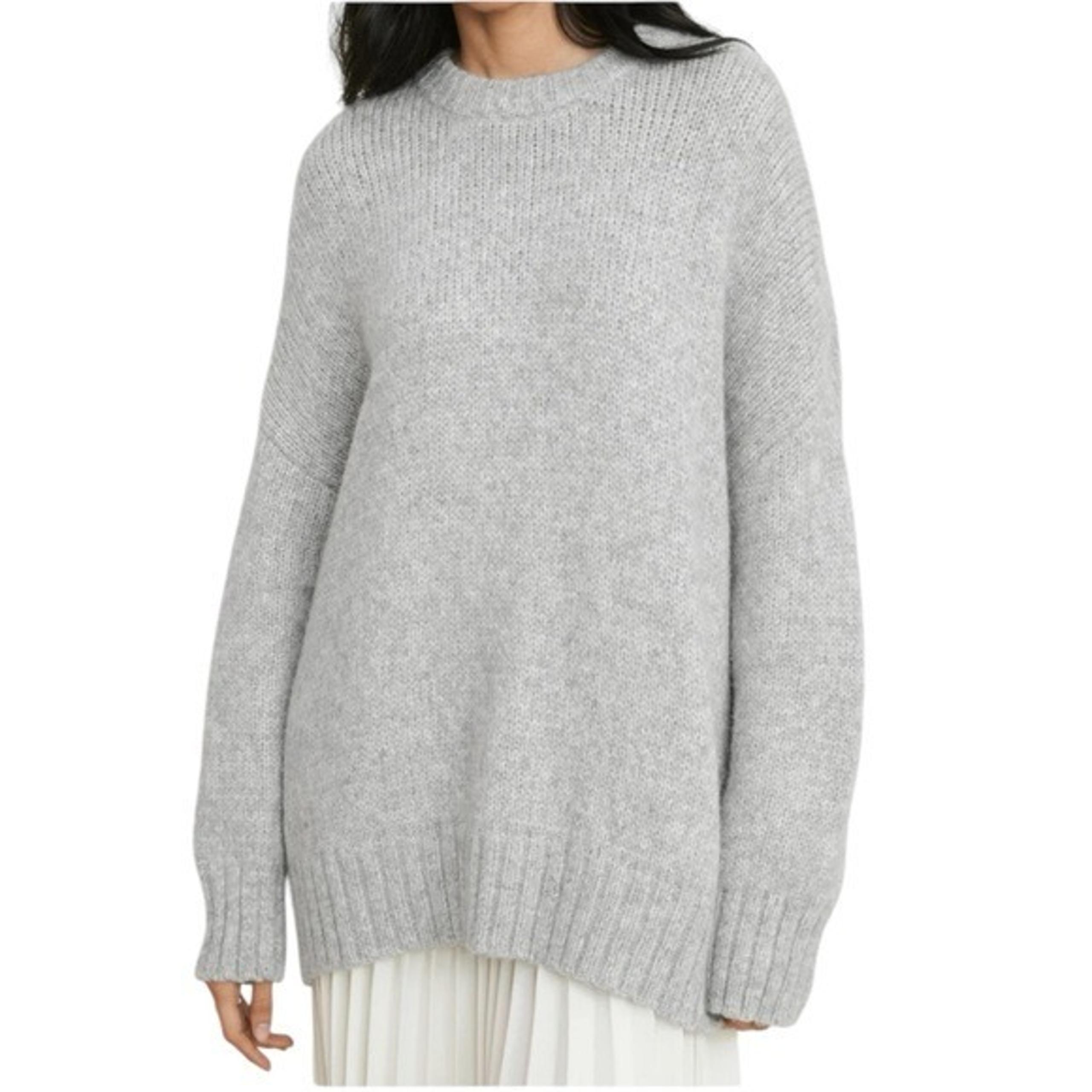 Aerie Gray Crew Neck Tunic Sweater Size Small Long Sleeve Cozy Women's Sweater