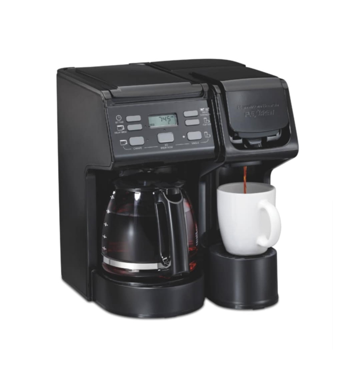 Hamilton Beach FlexBrew Trio Coffee Maker, Single Serve or 12 Cups, Black, 49904