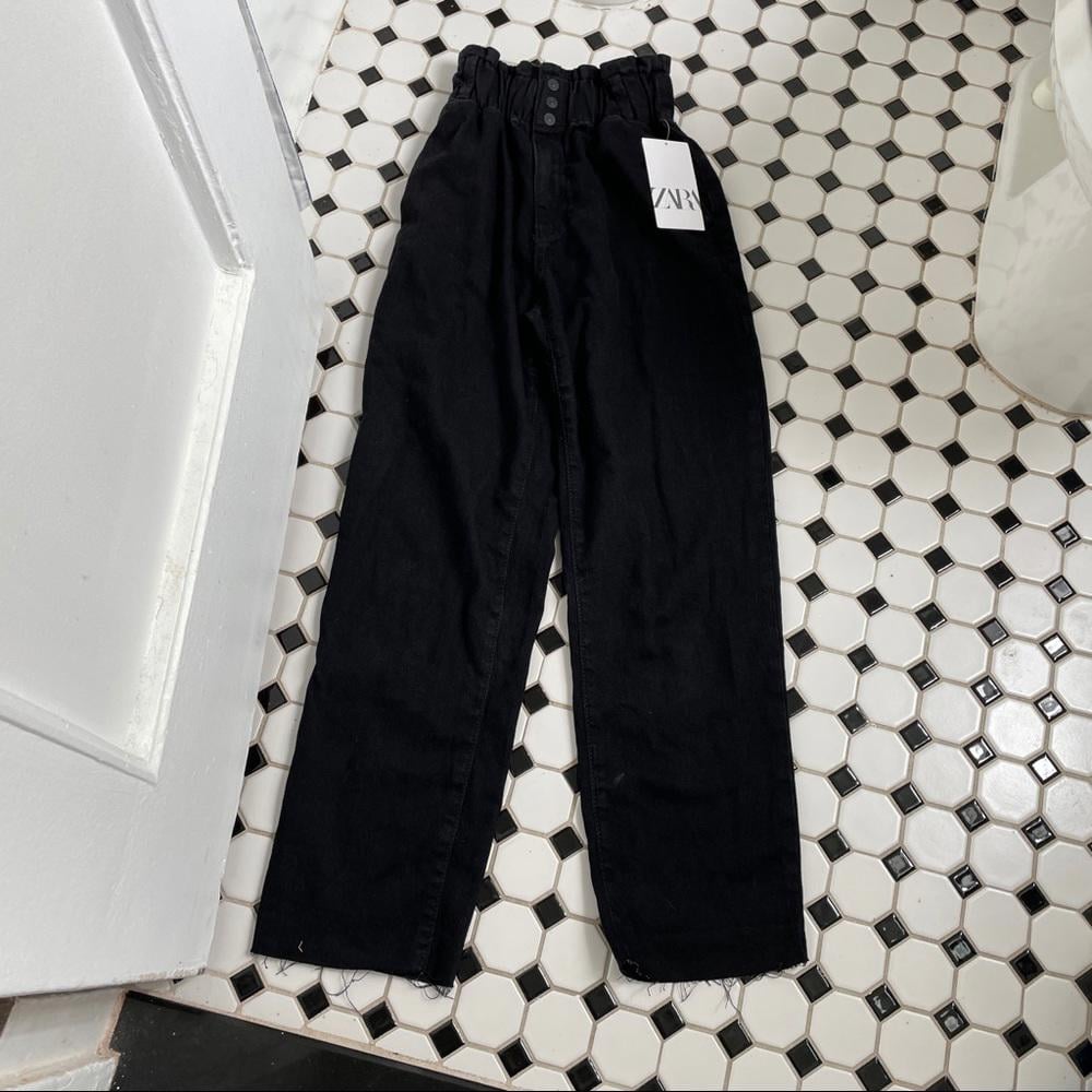 NWT Black Denim Baggy Paperboy Jeans Sz 0