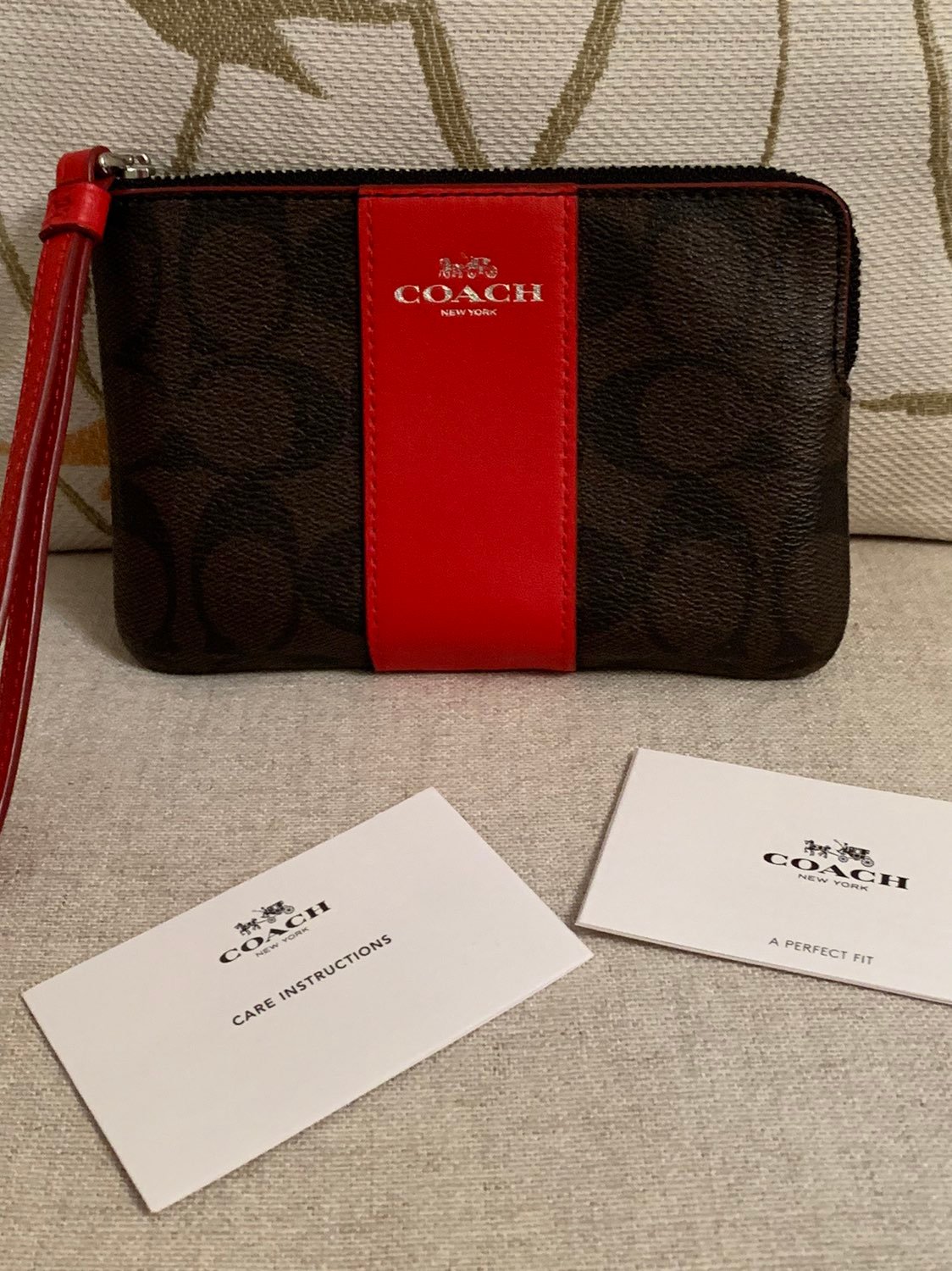 COACH Logo Zip Mini Wristlet Wallet