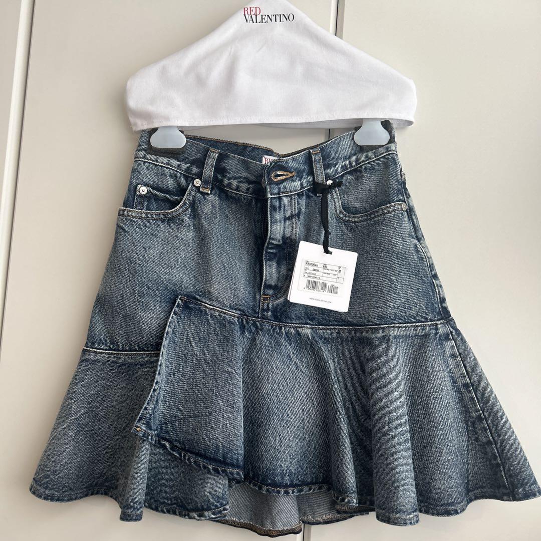 RED VALENTINO Denim Flare Skirt Size 38