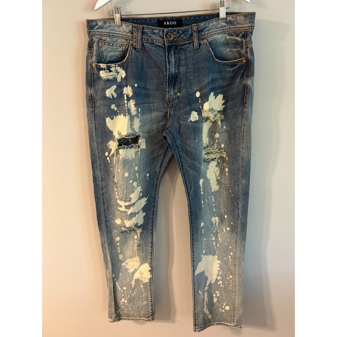 Akoo Men's Acid Wash Jeans Size 38