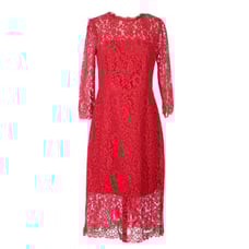 NWT J.Crew ¾ Sleeve Lace Sheath in Bright Cerise Tie Bow Back Dress 6