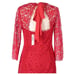 NWT J.Crew ¾ Sleeve Lace Sheath in Bright Cerise Tie Bow Back Dress 6