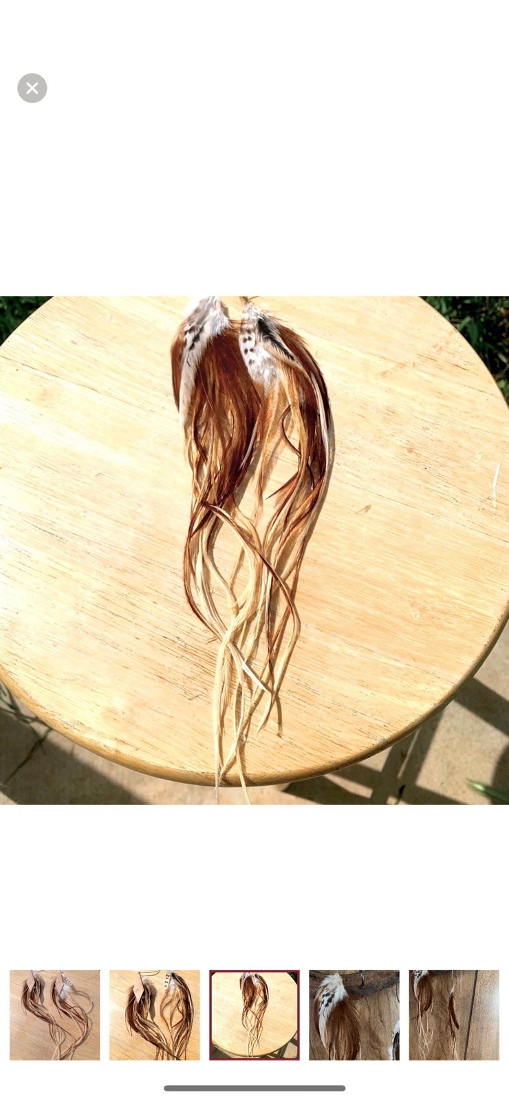 Handmade Feather Leather Earrings XL New