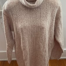 NWT Vintage Jeanne Pierre Lambswool angora oatmeal turtleneck Sweater, size M