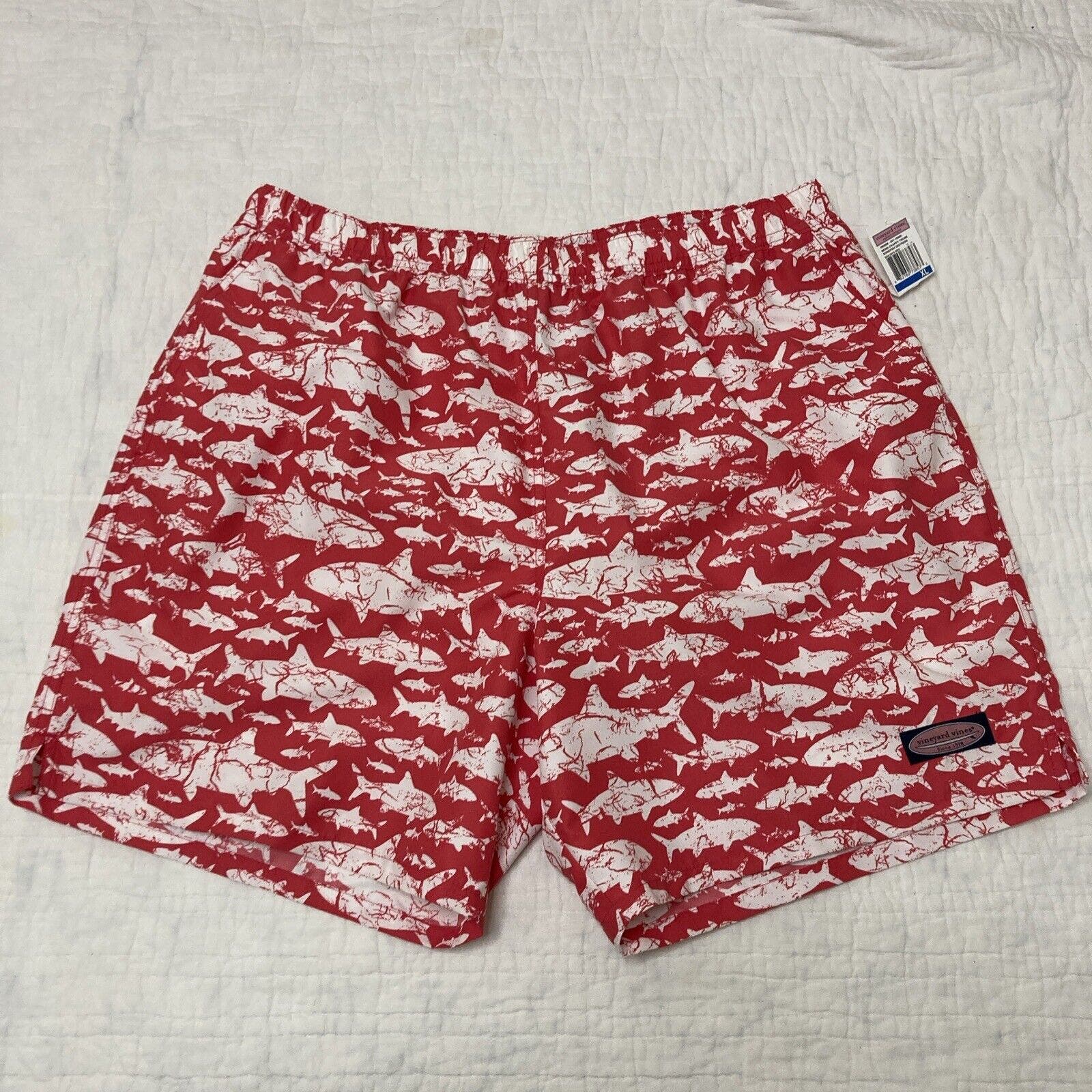 Men’s NWT Vineyard Vines XL Pink Bathing Suit Shorts Liner Bonefish Distressed