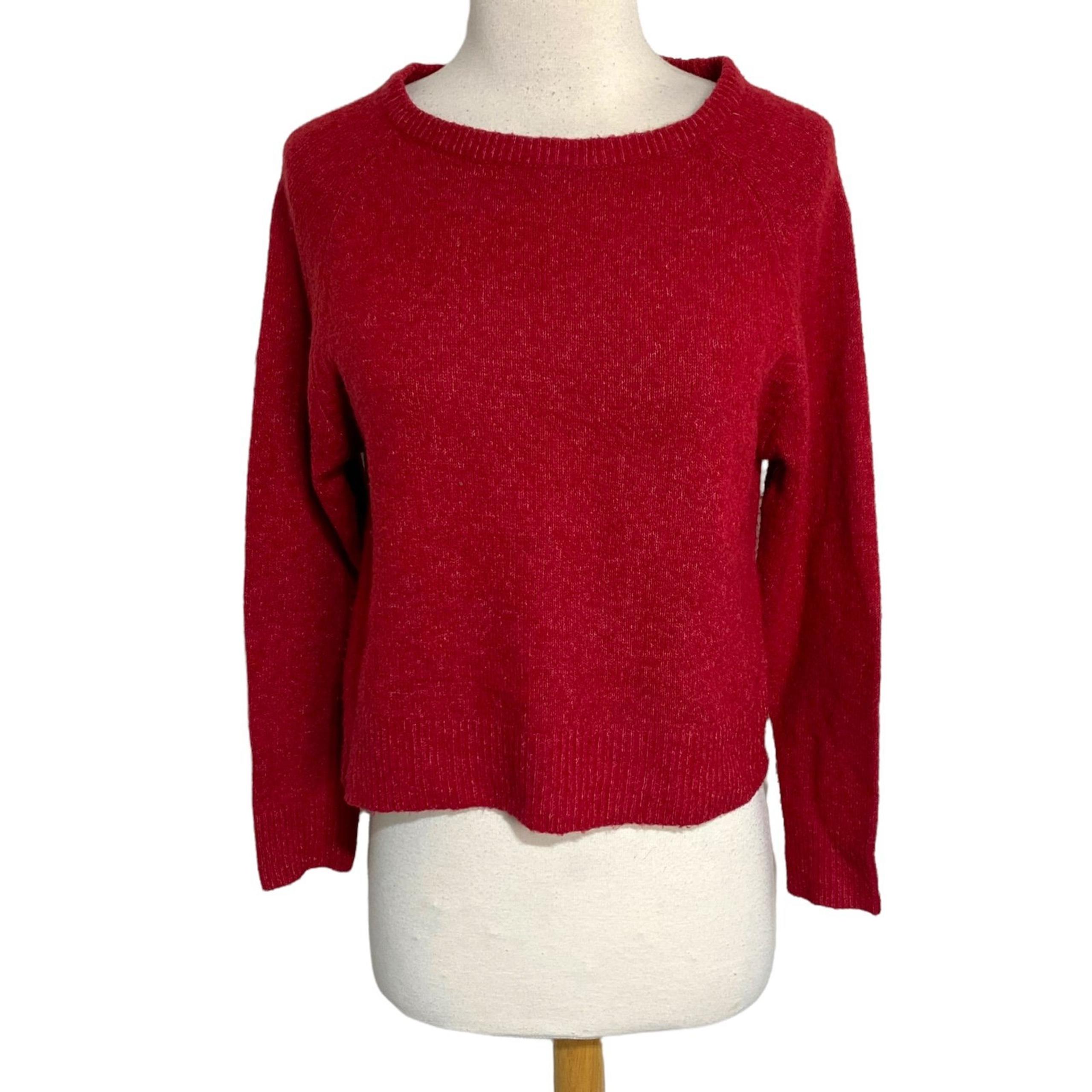 Garage XS red cropped crew neck sweater