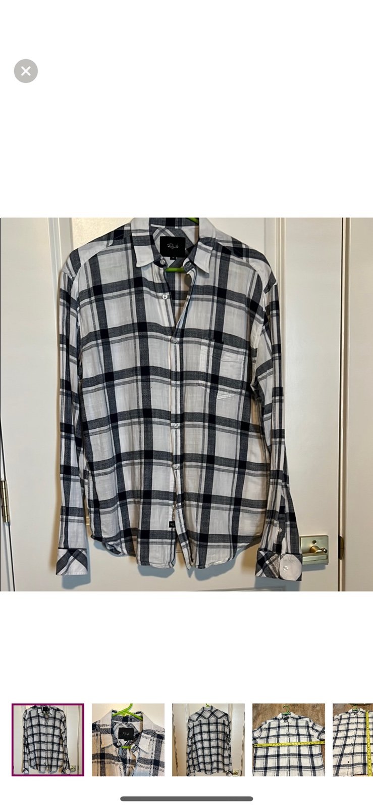Rails Navy and White Plaid Button Up Shirt size medium