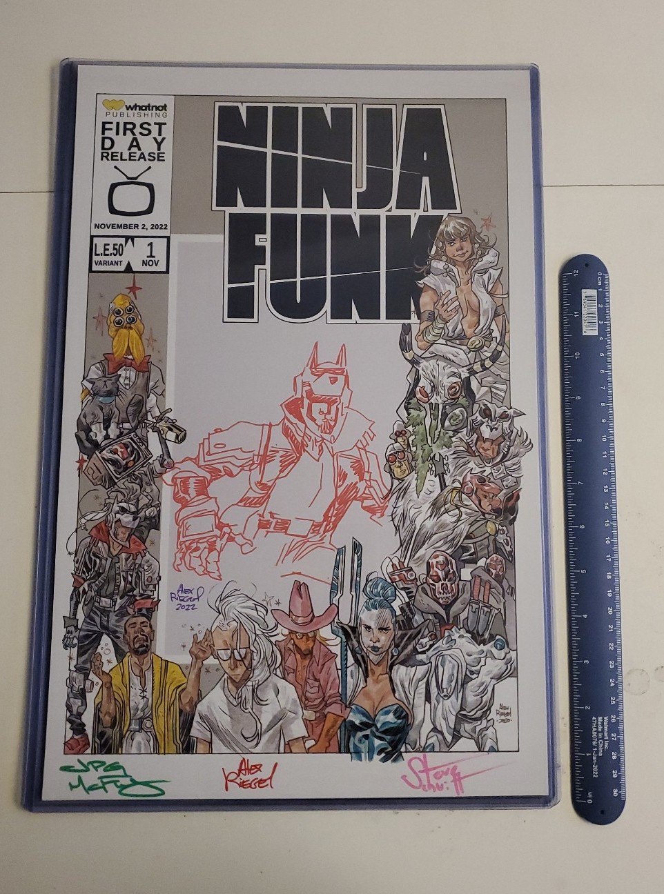 Ninja Funk LE 50 11 X 17 Art Print Schuitt, JPG, Reigel sign & Sketch w/COA