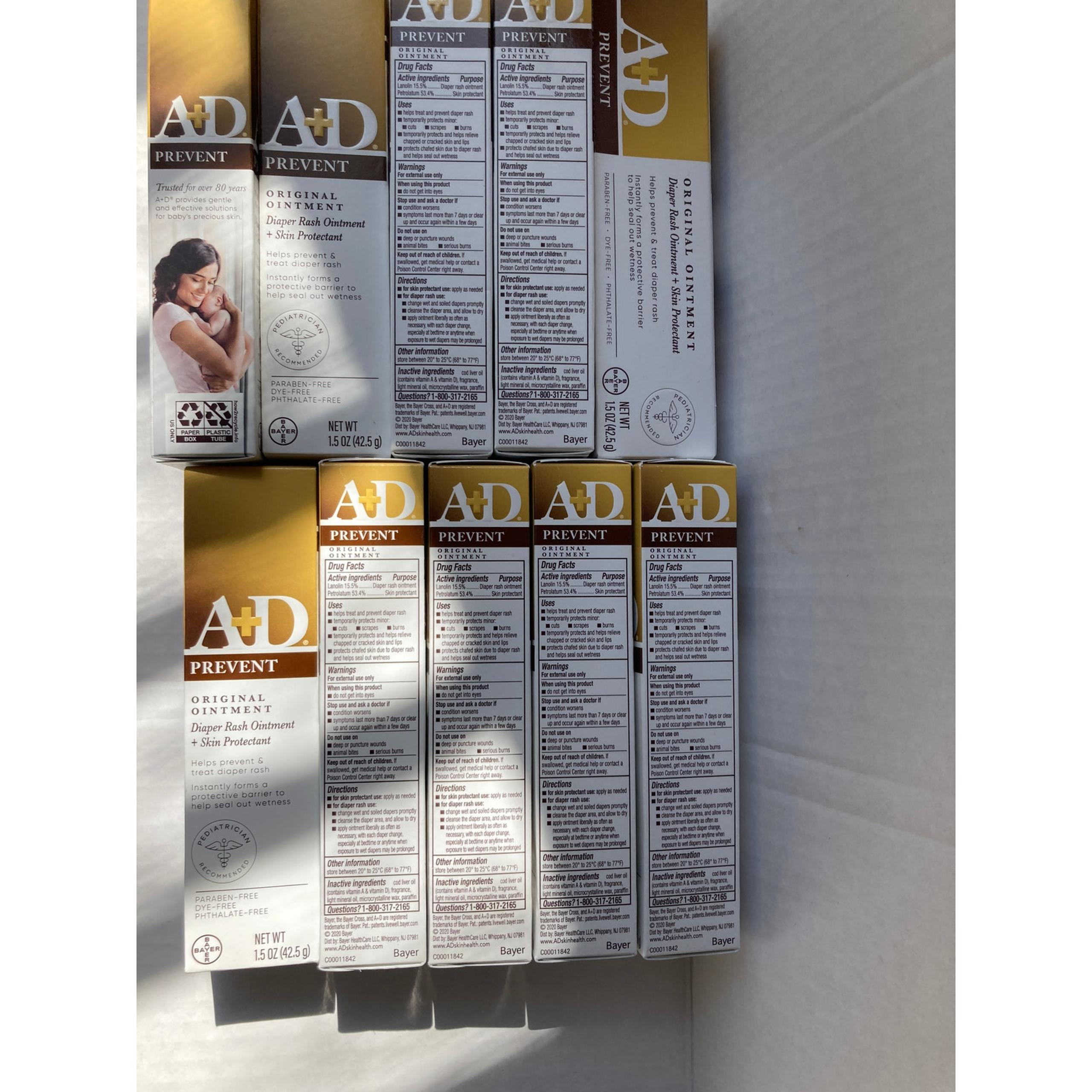 Lot Of 10 A+D Original Diaper Rash Ointment Skin Moisturizer 1.5Oz Tube Expired