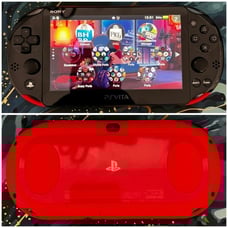 Psvita 2000 Red x Black(Case/Charger/Wrist strap/Clear Shell/Scrn Protector)