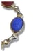 Egyptian Revival Carved Glass Scarab Beetle Multi Color Gold Tone Link Bracelet
