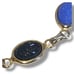 Egyptian Revival Carved Glass Scarab Beetle Multi Color Gold Tone Link Bracelet