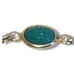 Egyptian Revival Carved Glass Scarab Beetle Multi Color Gold Tone Link Bracelet