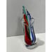 Gorgeous Pair 2 Vintage Art Glass Murano Dolphin Shaped Sommerso Style Vase