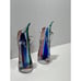 Gorgeous Pair 2 Vintage Art Glass Murano Dolphin Shaped Sommerso Style Vase