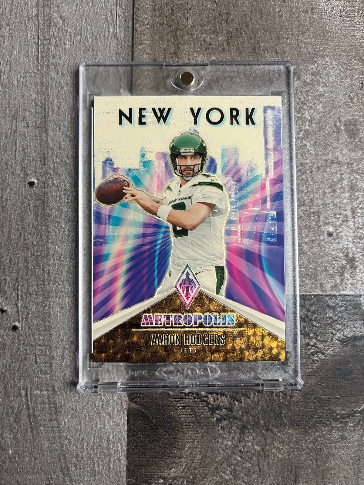 2023 Phoenix Aaron Rodgers Metropolis Case Hit No. MT-1 NY Jets SSP Gold