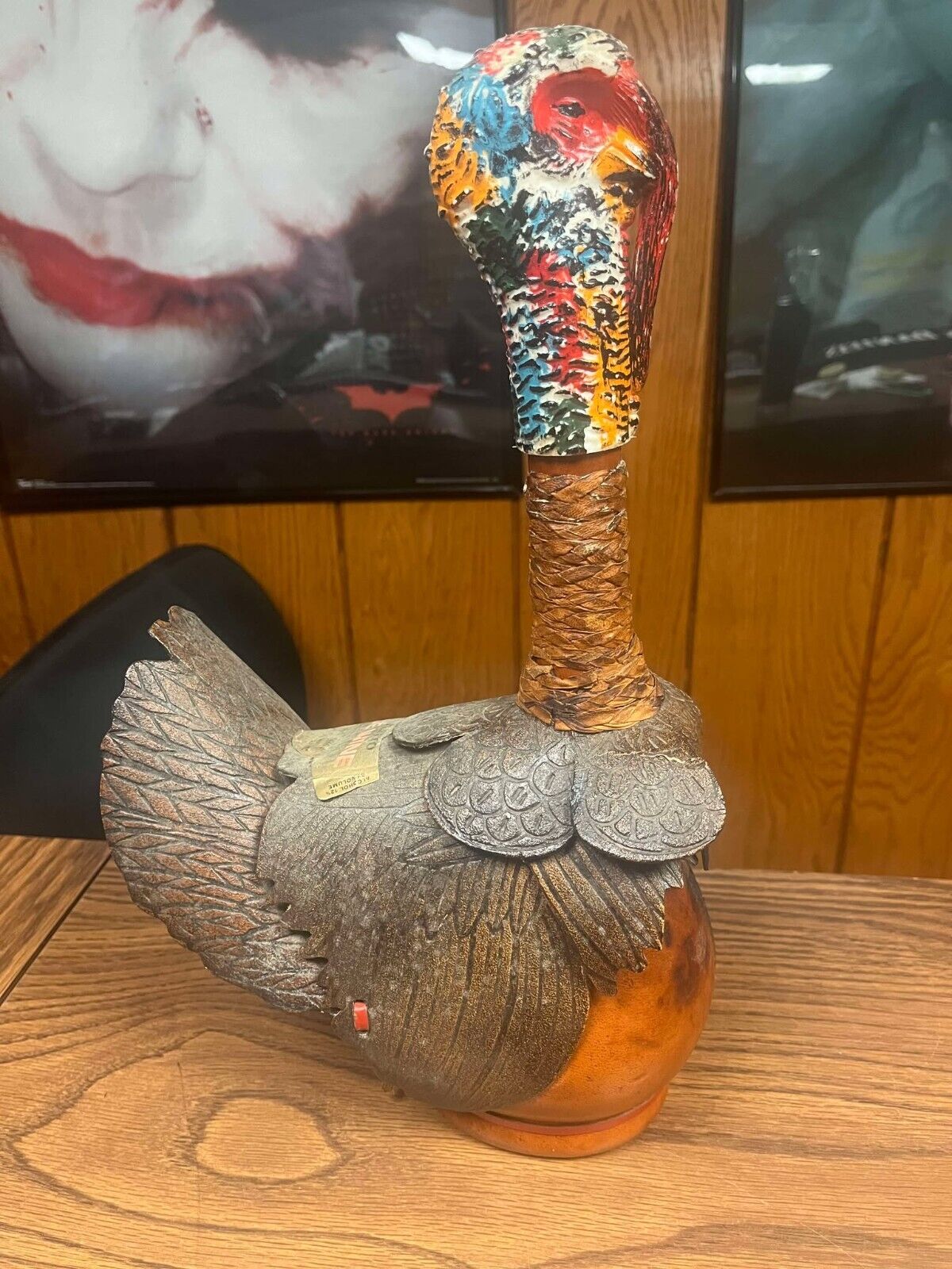 70'S EMPTY CASA VENTO ROSE WINE LEATHER COVERED TURKEY BOTTLE DECANTER JIM BEAM