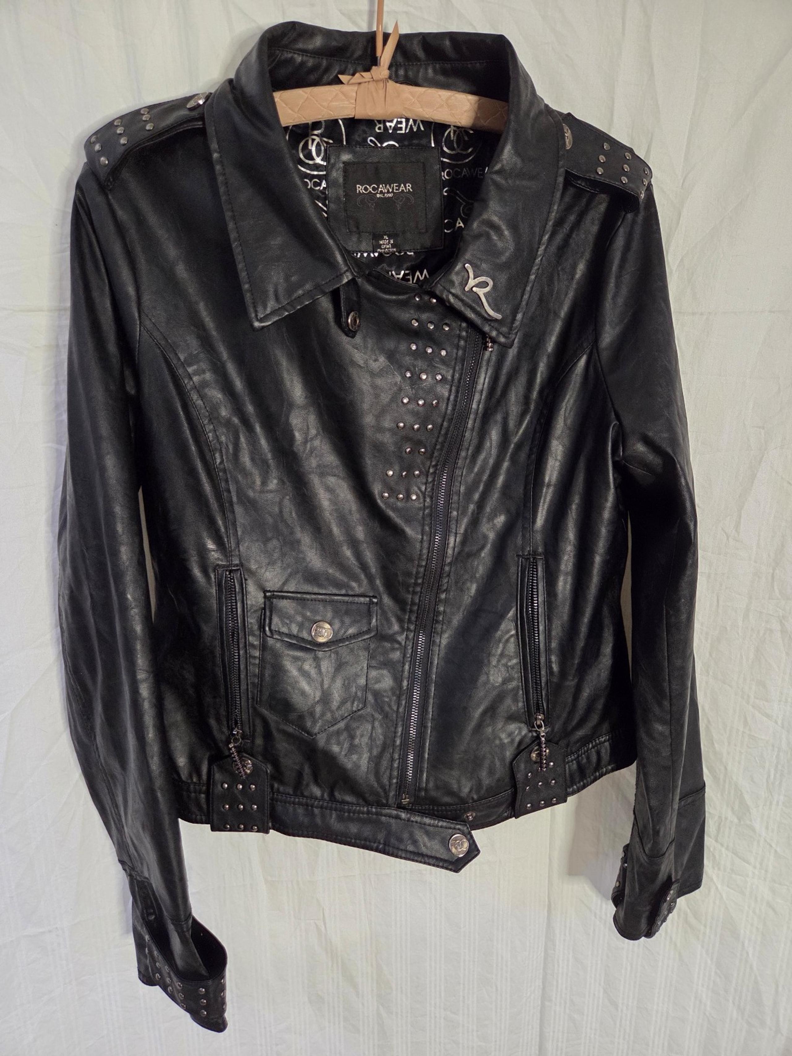 Rocawear black studdedLeather Jacket