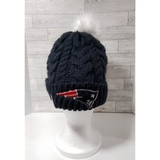 New England Patriots Winter Beanie Pom Hat New Era Blue White Acrylic NFL
