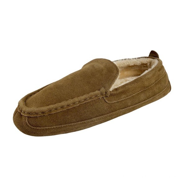 Eddie Bauer Suede Loafer Jesse Slippers Faux Fur Lined