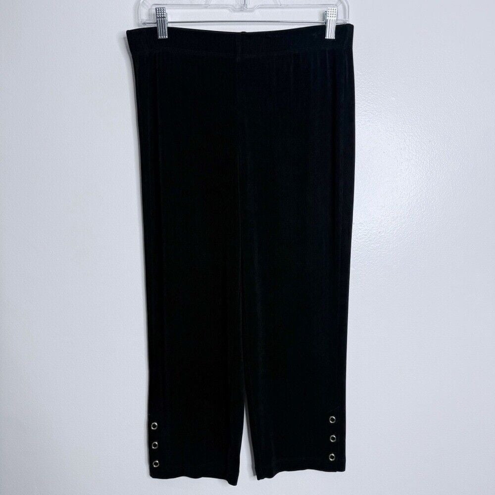Chico's Travelers Crop In Black With Gold Ankle Button Size Medium Chico's 1