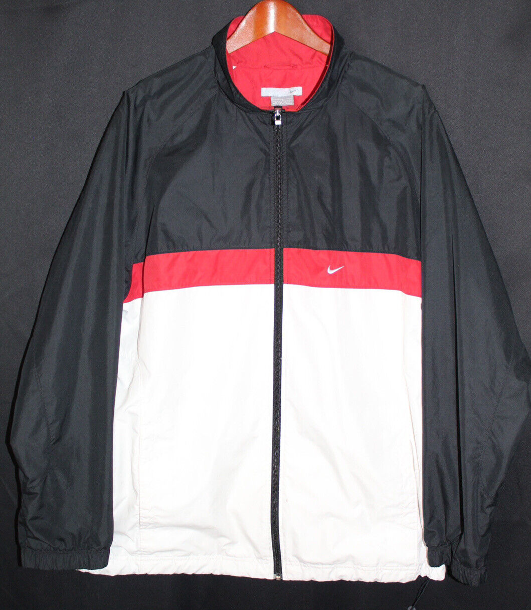 Vintage Y2K Nike Windbreaker Black Red White Mens Size L