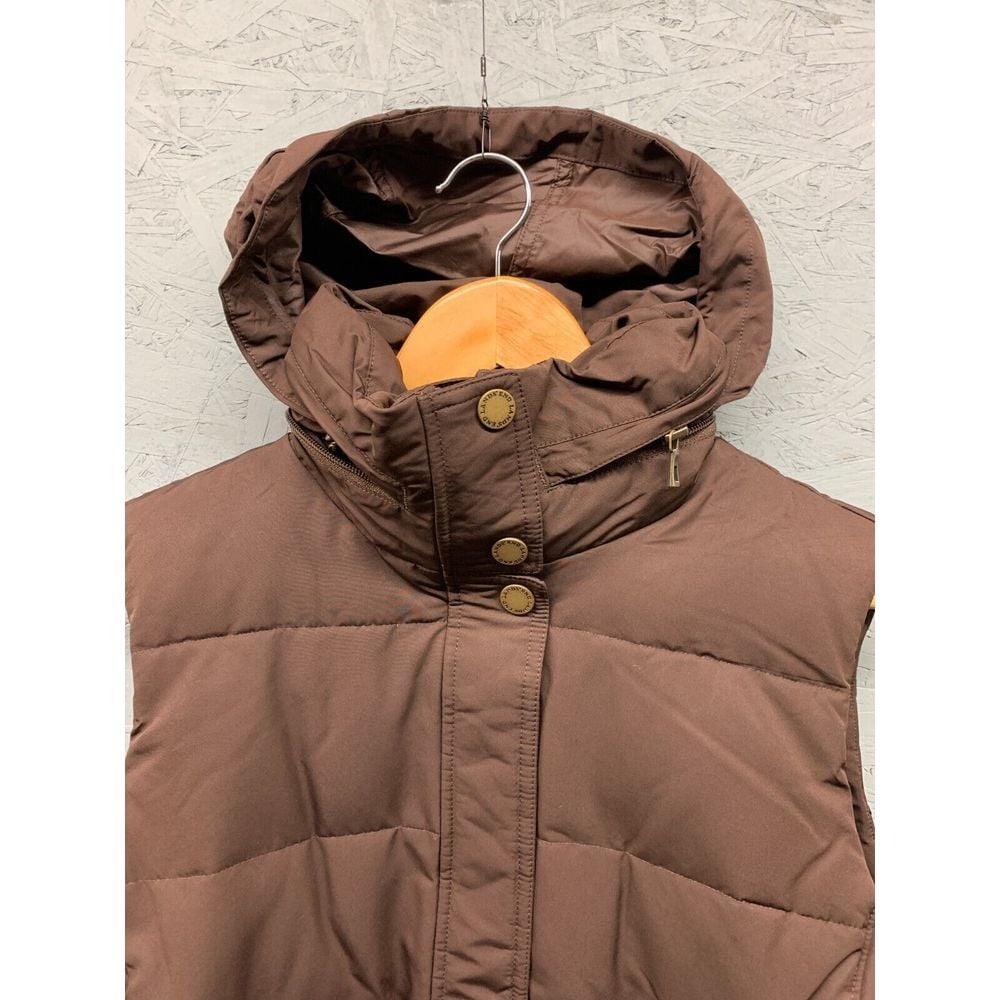 Lands End Vest Women Brown Down Quilted Puffer Vest Outdoor