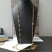 18K Gold Italian Plated (?) Circles Necklace 30 Extra Long