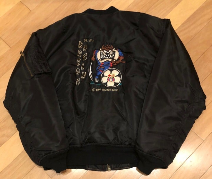 Vintage Taz x FC Barcelona Bomber Jacket