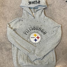 HTF VS PINK Pittsburg Steelers Studded Bling Hoodie