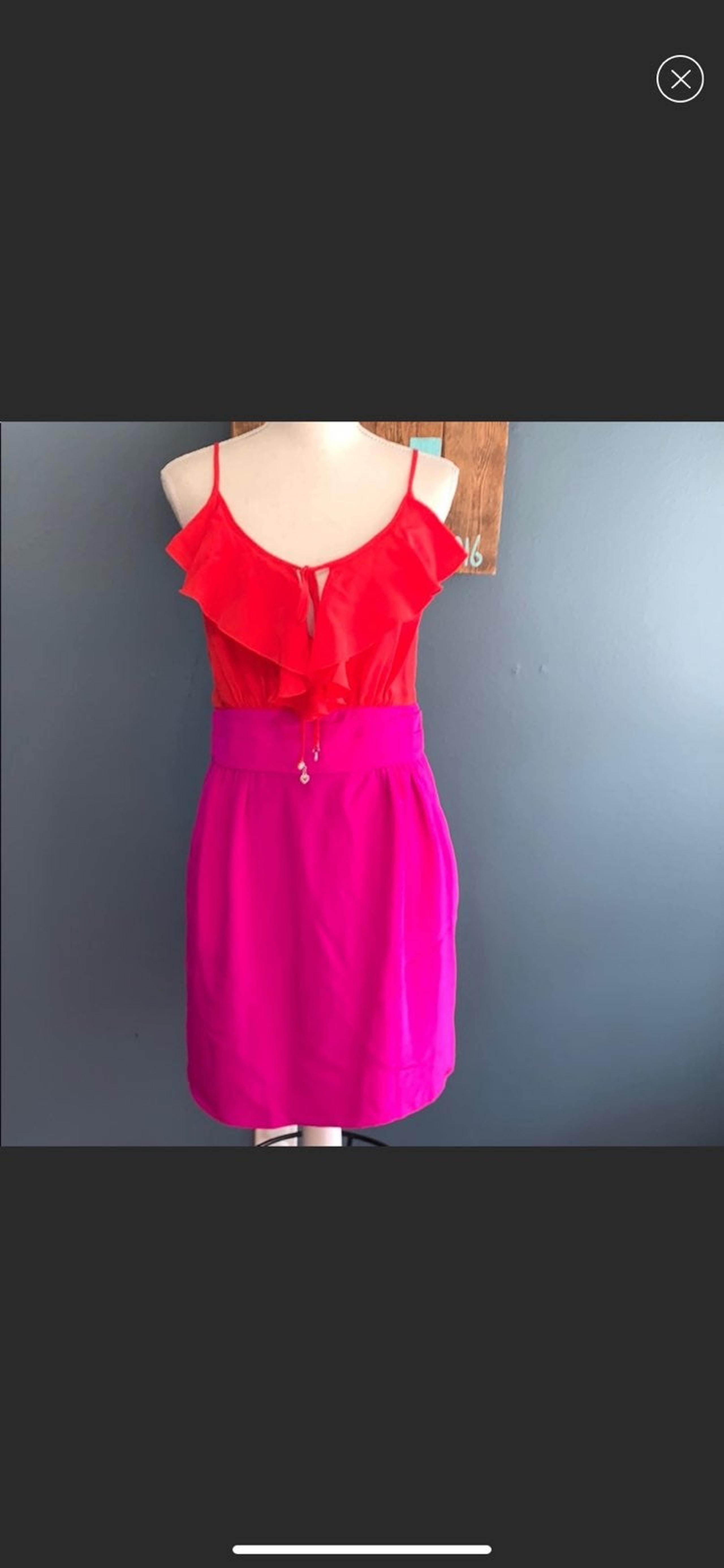 Single Silk Sleeveless Color Block Dress