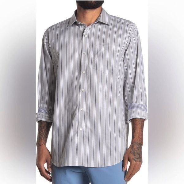 Bugatchi long sleeve woven cotton classic shirt Size M, NWT