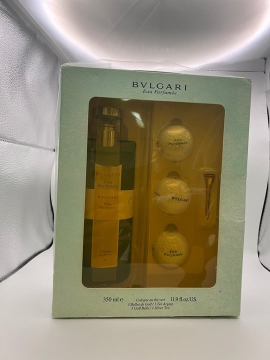 Bvlgari Eau Parfumee Au the Vert 11.9 oz Cologne +(3)Golf Balls+Tee NIB AS IS