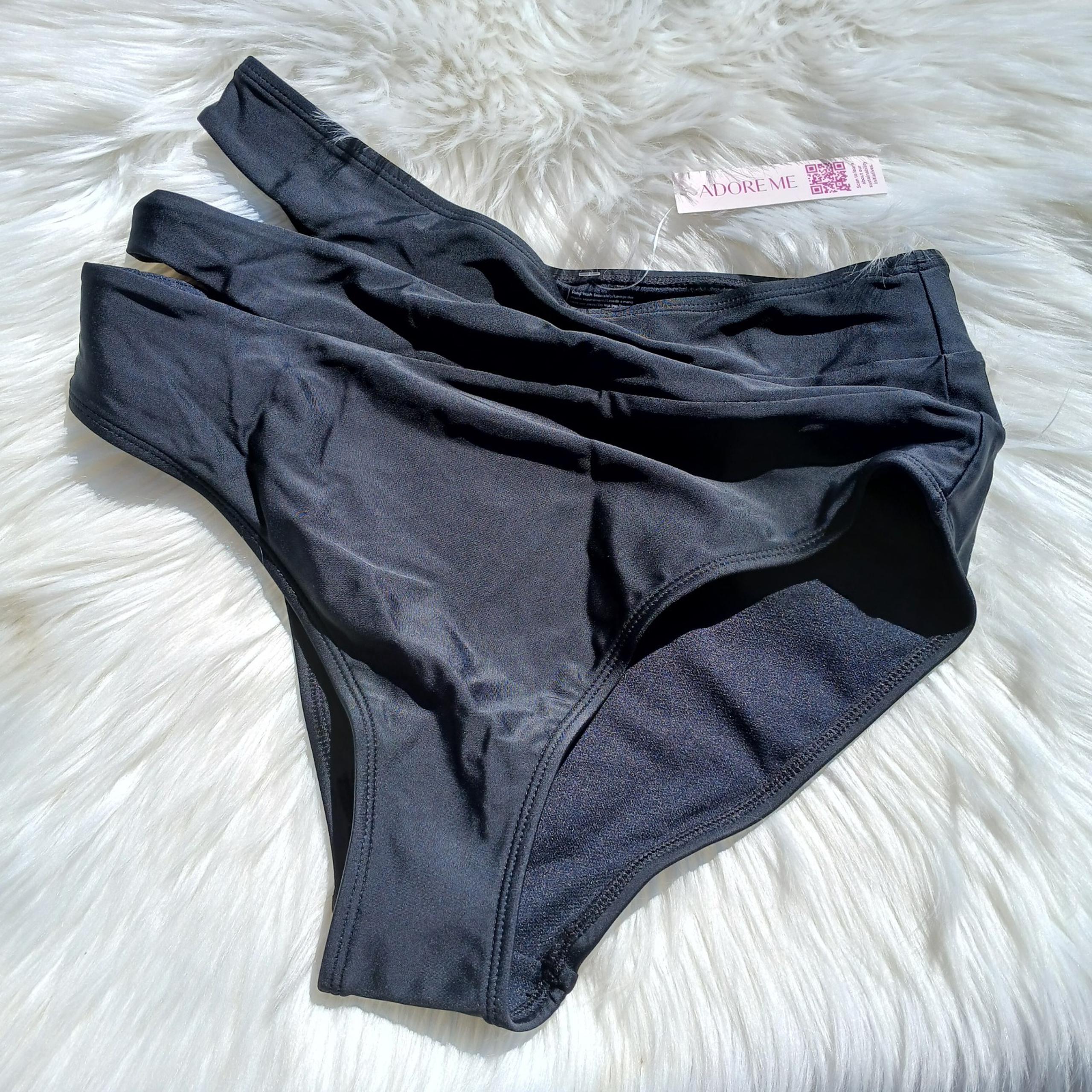 NEW NWT Black Bikini Bottom womens size M med Adore Me Swimsuit Swimming Suit