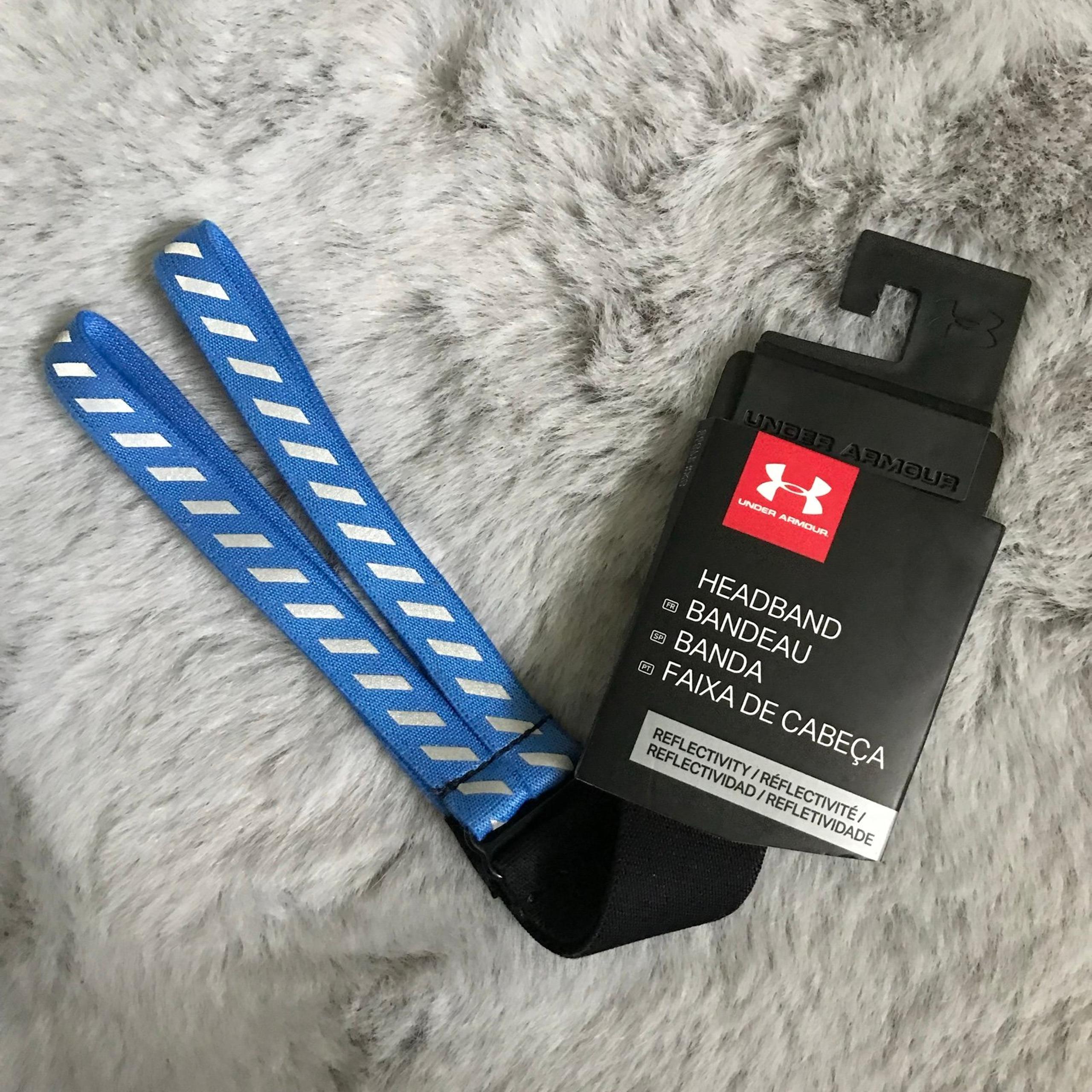 Under armour reflective blue white headband