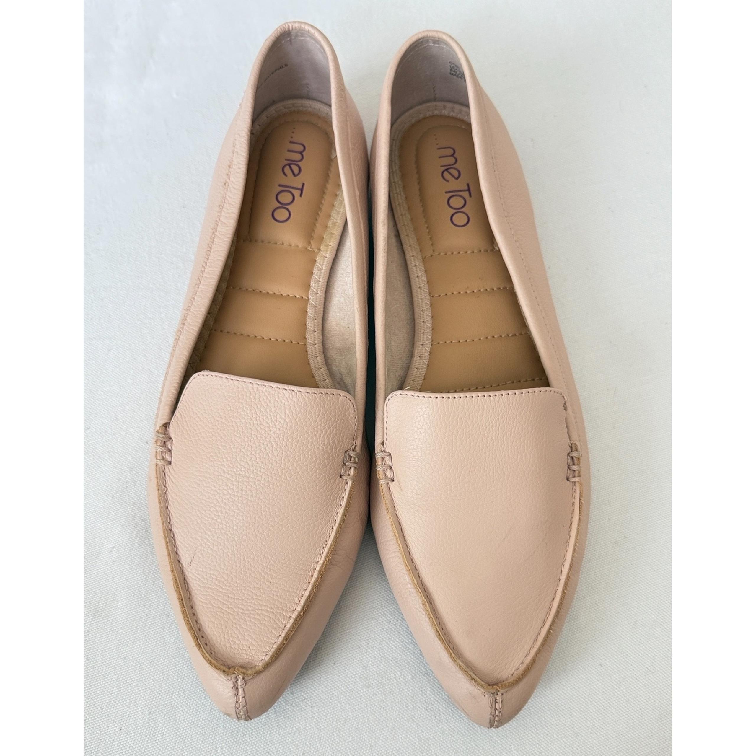 Me Too Leather Loafer Flats Pointed Toe Slip On Comfort Shoes 8M