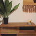 NEW Mid-Century Modern Two-Tier Display Stand, Walnut Finish