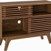 NEW Mid-Century Modern Two-Tier Display Stand, Walnut Finish