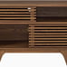 NEW Mid-Century Modern Two-Tier Display Stand, Walnut Finish